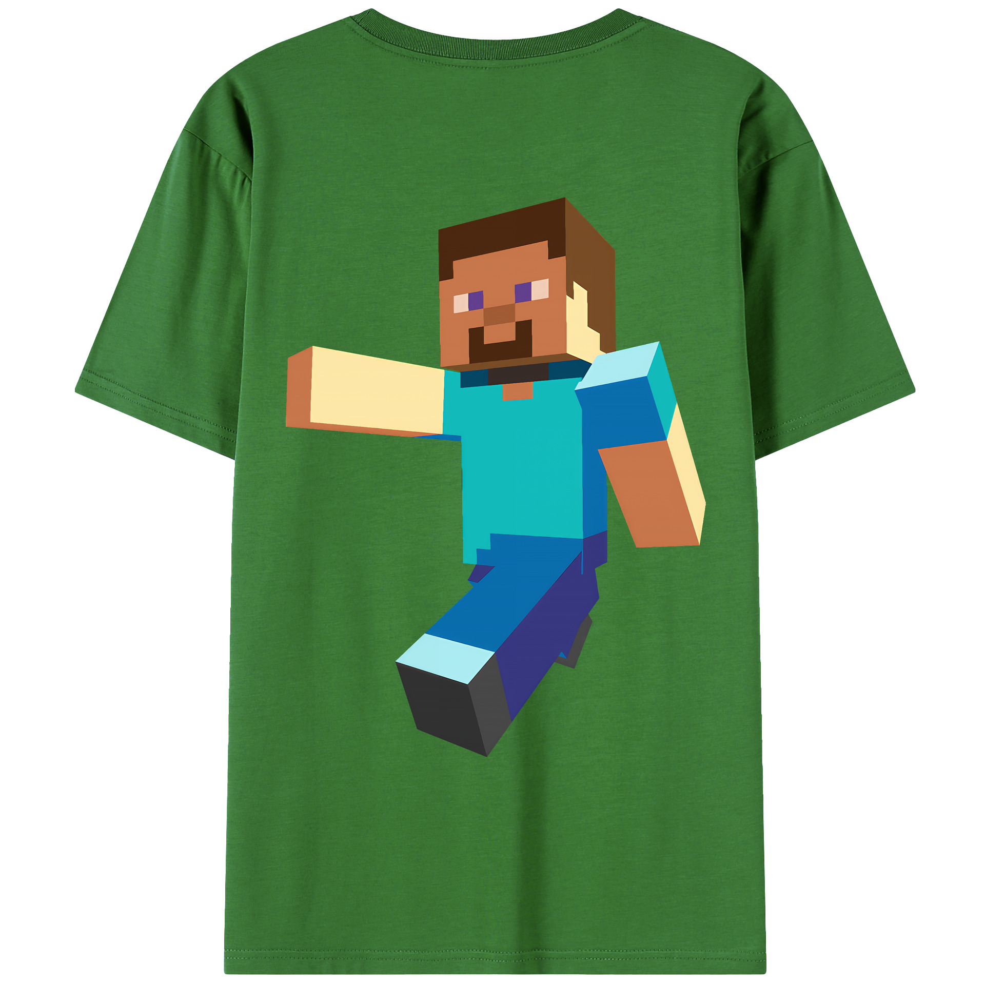 （画像用） マインクラフト ブロックの世界 Minecraft MC Block world レディース半袖Tシャツ(バックプリント)